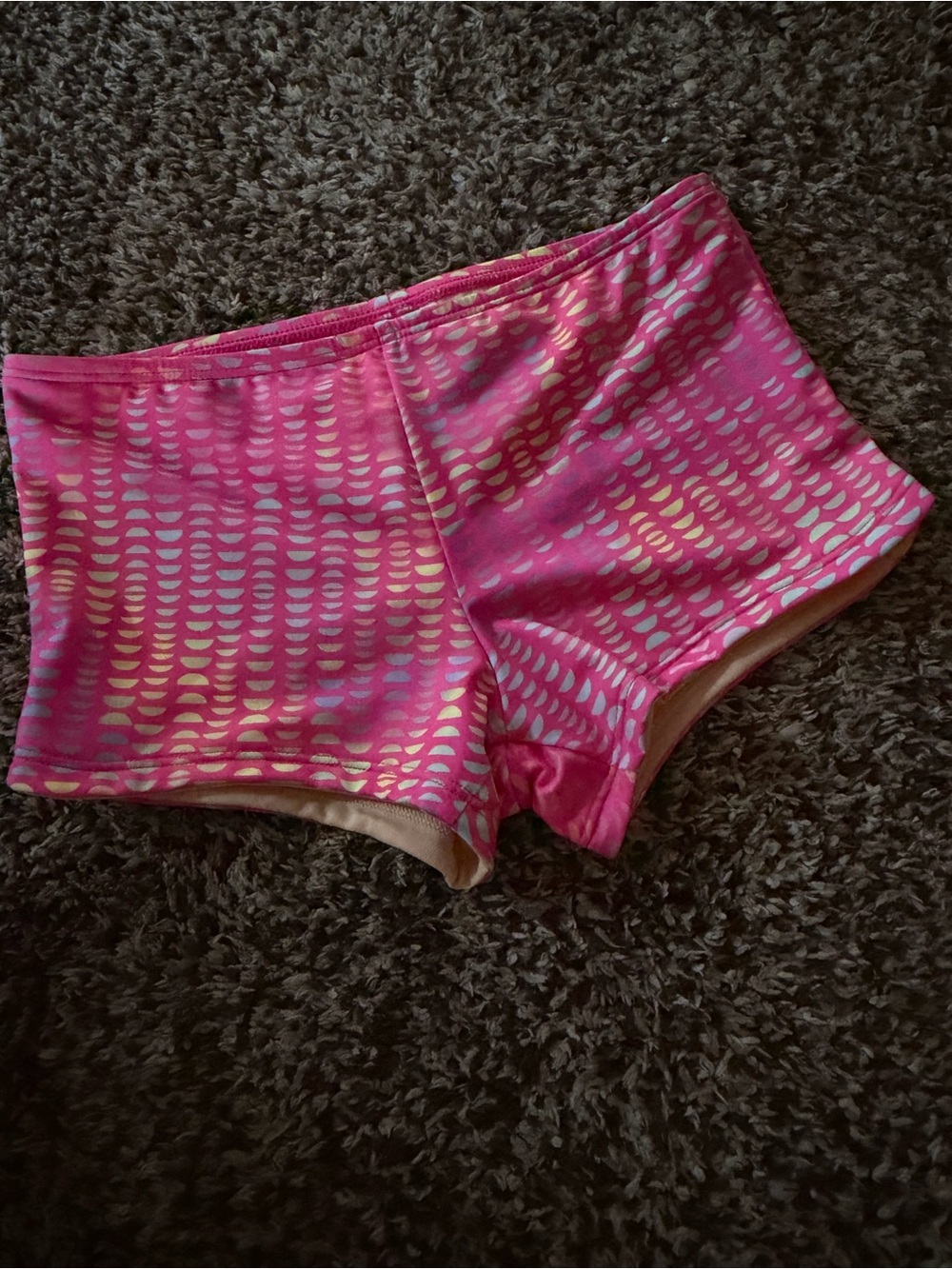 Lands' End Pink Patterned Bikini Bottom Shorts Only